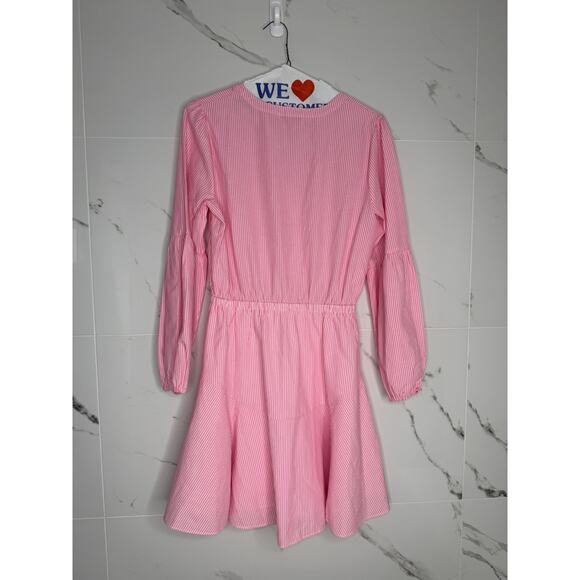 Sz 10 Lilly Pulitzer Carla Striped Dress Roxie Pink Harbor Seersucker Coastal - Picture 8 of 12